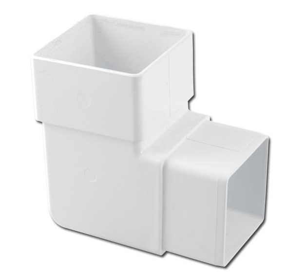 Square Downpipe Offset Bend 90 Deg PVC Gutter Faster Plastics